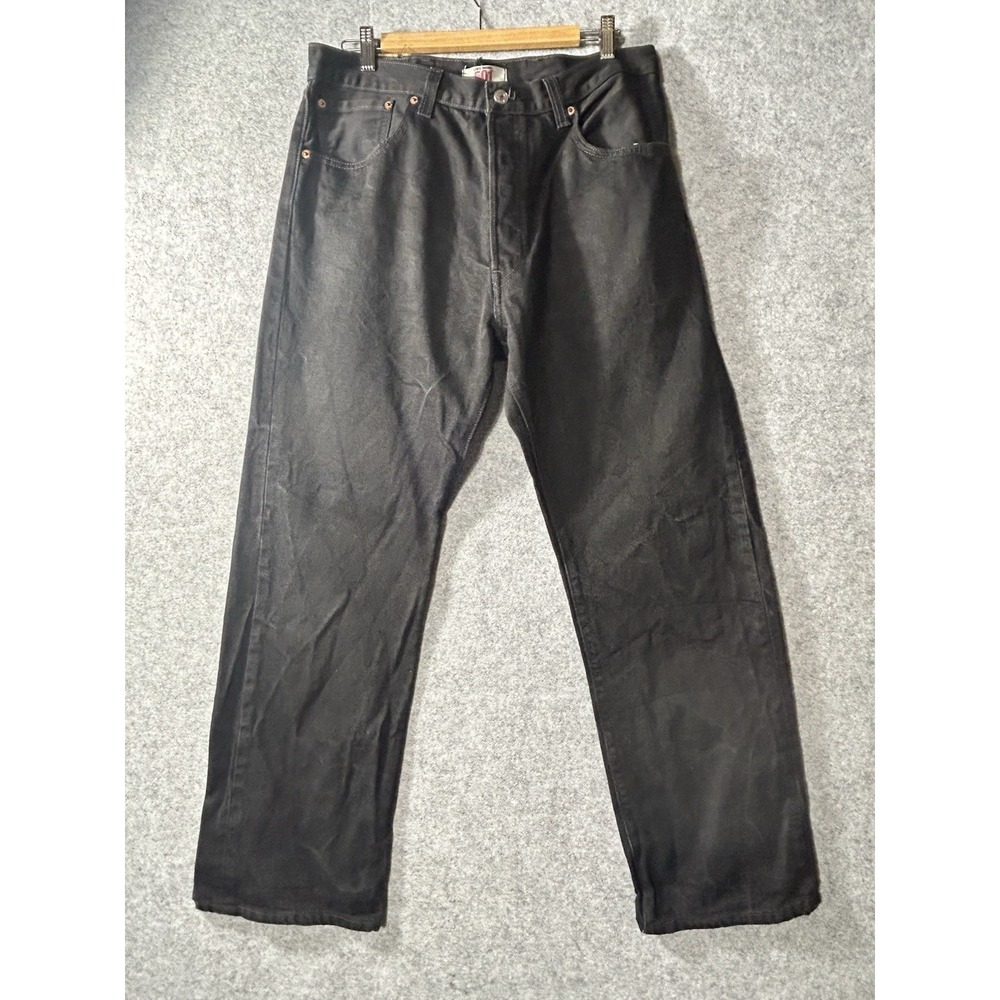 VTG Y2K Levi's 501 Jeans Mens 38x30 Black Straight Button Fly Denim Mexico Made